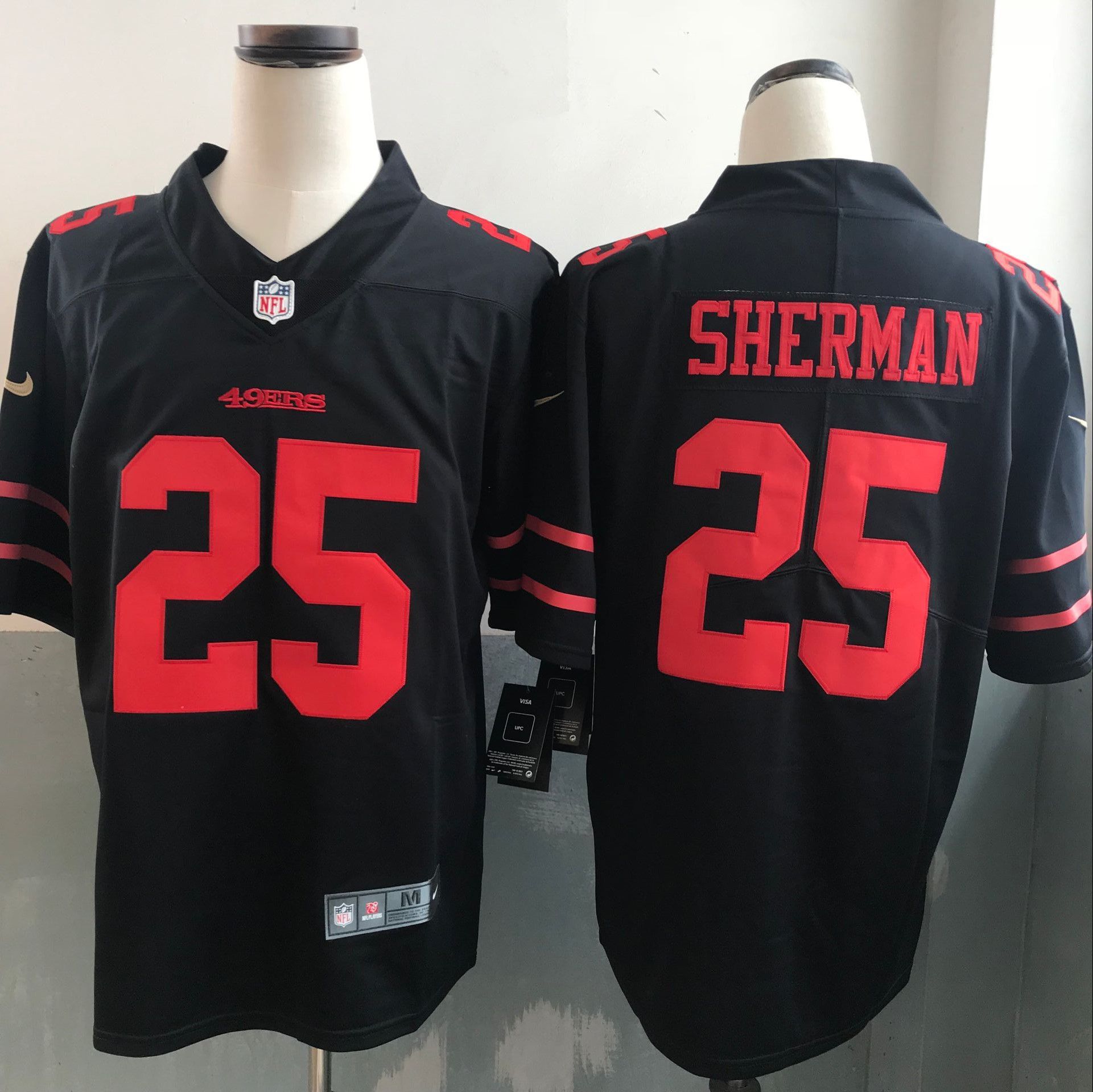 Men San Francisco 49ers 25 Sherman Black Nike Vapor Untouchable Limited NFL Jerseys